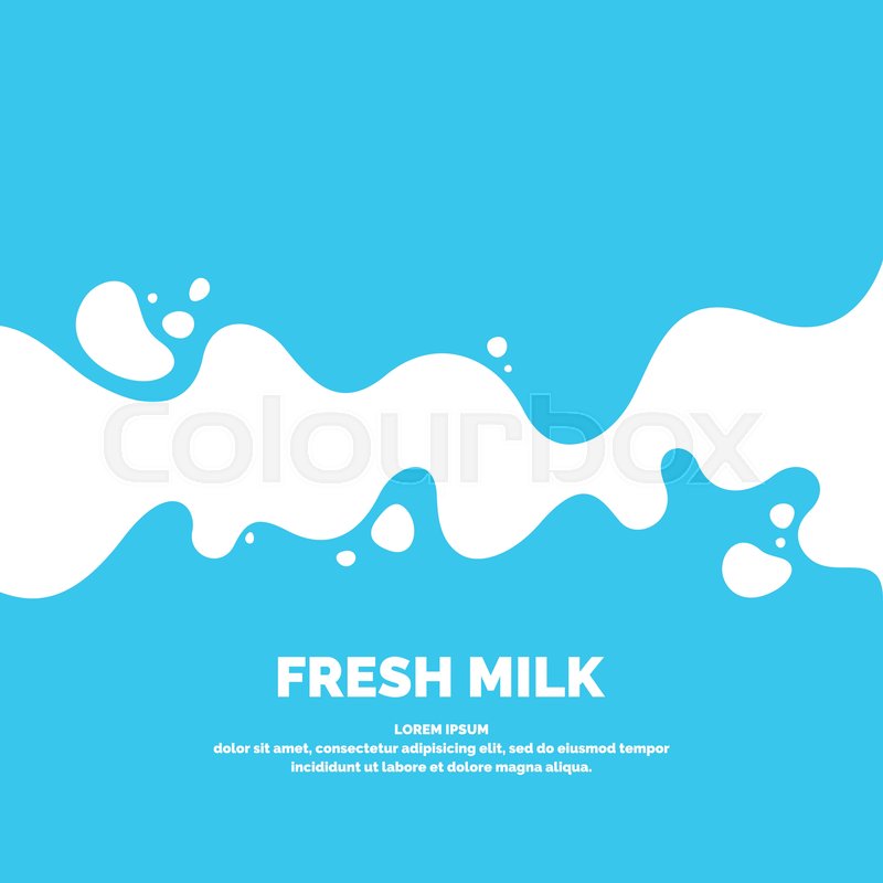 800x800 Modern Poster Fresh Milk With Splashes Stock Vector Colourbox