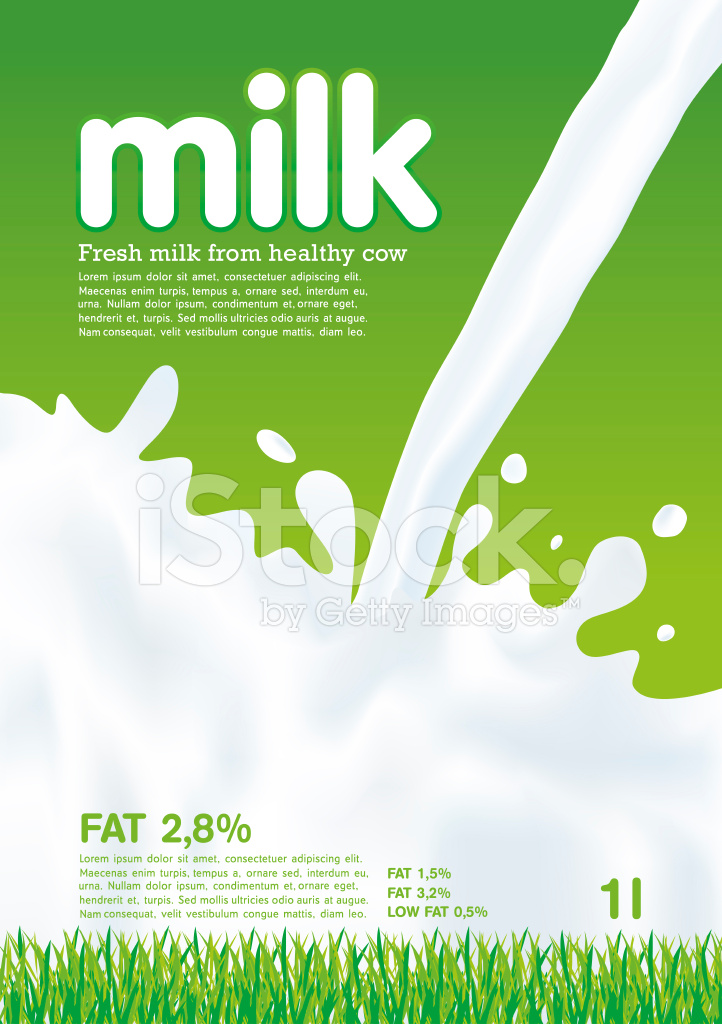 722x1024 Pouring Milk Splash, Milk Wave, Green Background, Vector Stock