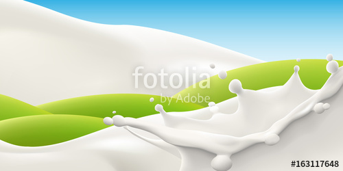 500x250 Realistic Milk Background Hig Quality Vector Illustration