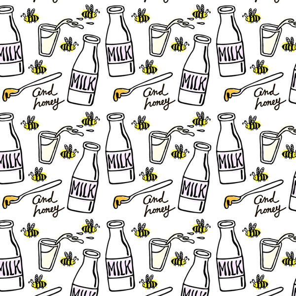600x600 Milk And Bee Background Vector For Free Download Free Vector