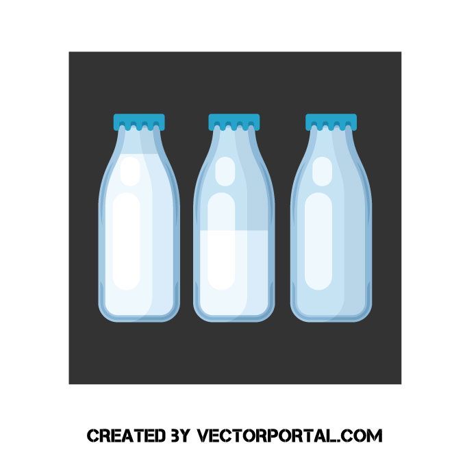 660x660 Glass Milk Bottles Vector Graphic Food And Drink Vectors