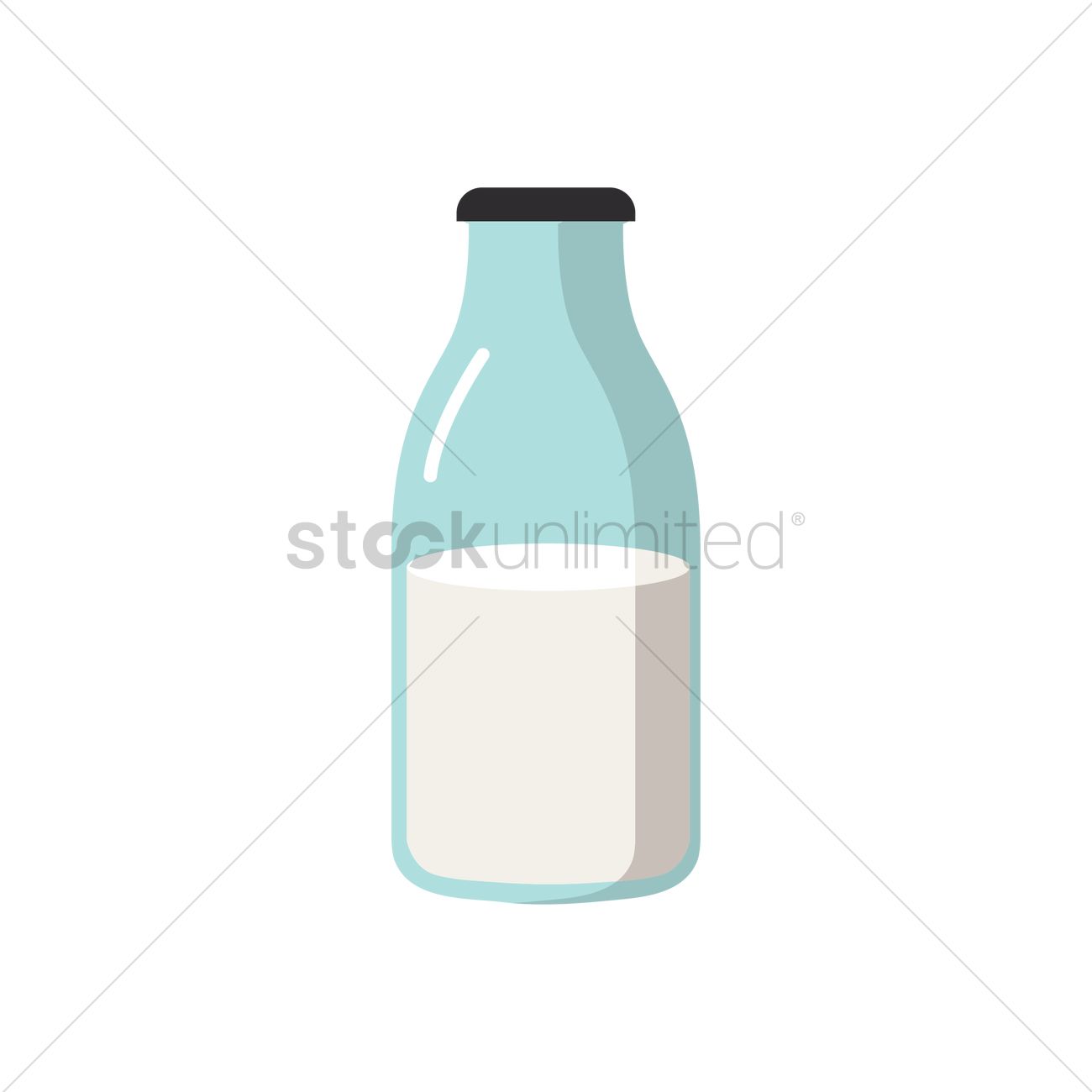 1300x1300 Milk Bottle Vector Image