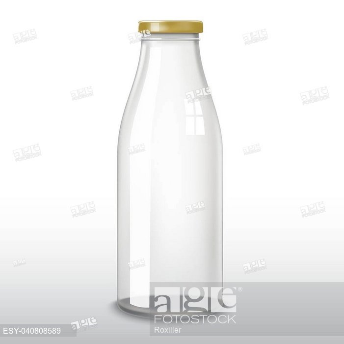 701x700 Traditional Empty Glass Milk Bottle Vector Illustration
