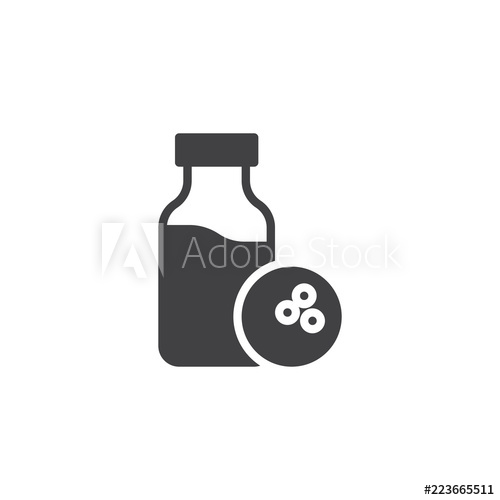 500x500 Coconut Milk Bottle Vector Icon Filled Flat Sign For Mobile