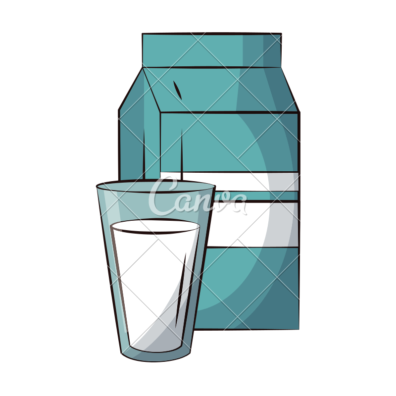 Milk Carton And Glass Vector Icon Illustration 800x800 Milk Carton And Glass Vector Icon Illustration