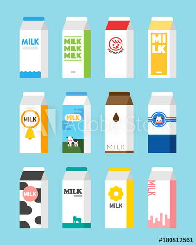 Milk Carton Object Package Design Vector Flat Design Illustration 400x500 Milk Carton Object Package Design Vector Flat Design Illustration