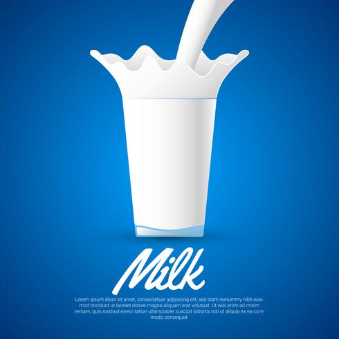 490x490 Milk Splash On Glass Vector Illustration