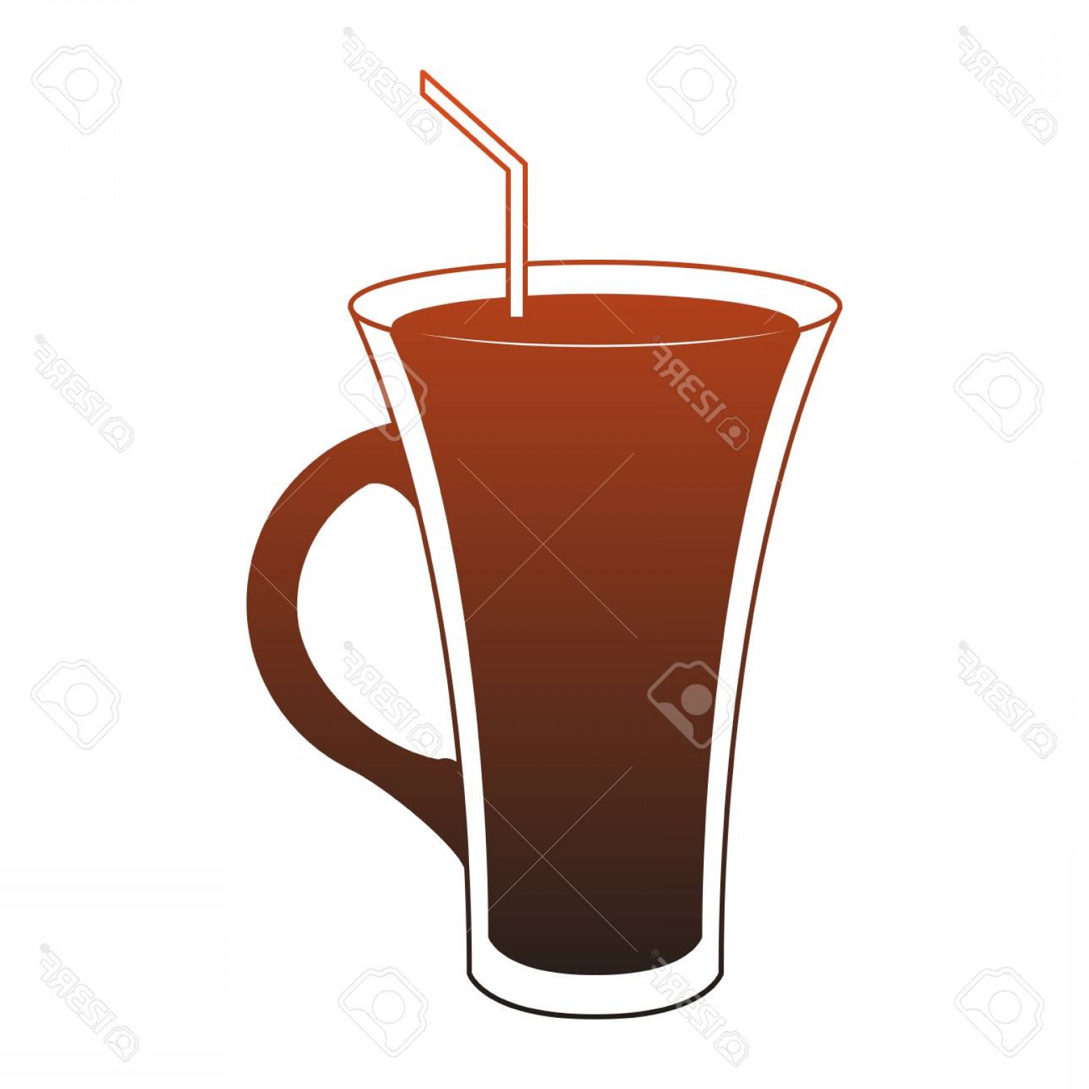 1560x1560 Photostock Vector Chocolate Milk Glass Cup Vector Illustration
