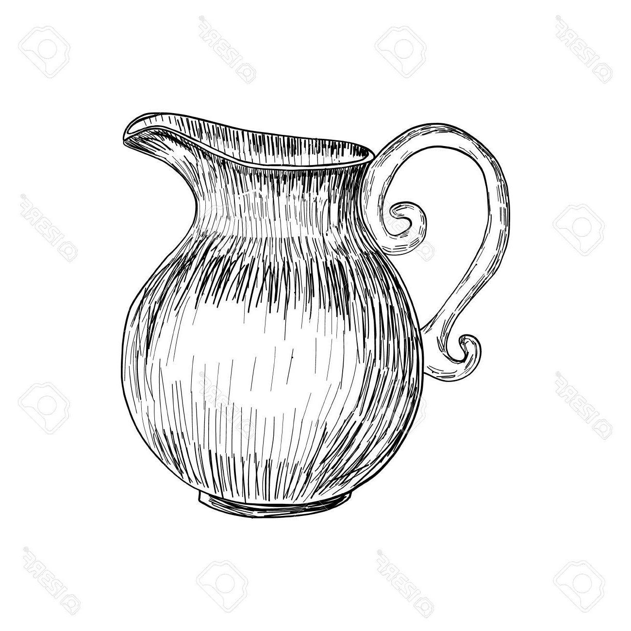 1300x1300 Top Milk Jug Sketch Vector Image Free Vector Art, Images