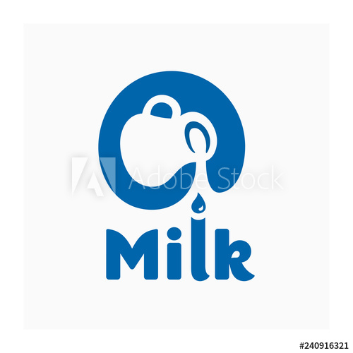 500x500 Dairy Company Logo With Full Jug Of Milk Milk Jug Label Vector