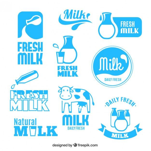 626x626 Fresh Milk Labels Free Vector Fresh Milk, Logos Design