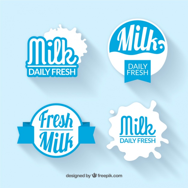 626x626 Pack Of Milk Stickers In Vintage Style Vector Free Download