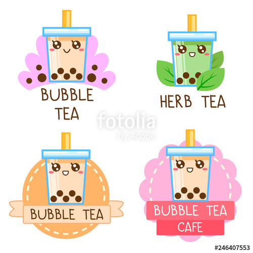 500x500 Bubble Milk Tea Logo Stock Image And Royalty Free Vector
