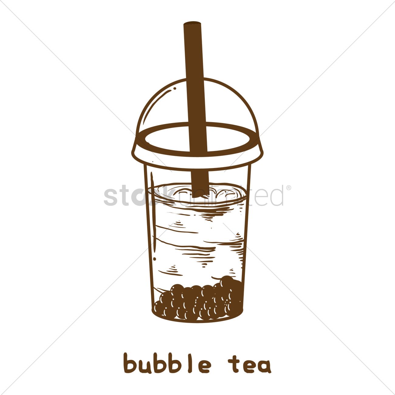 1300x1300 Bubble Tea Vector Image