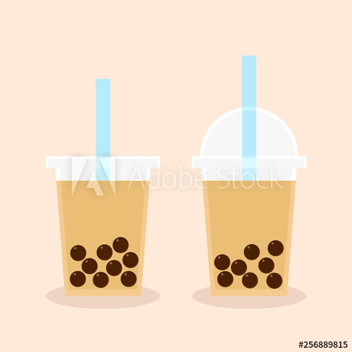 500x500 Bubble Milk Tea Vector Icon
