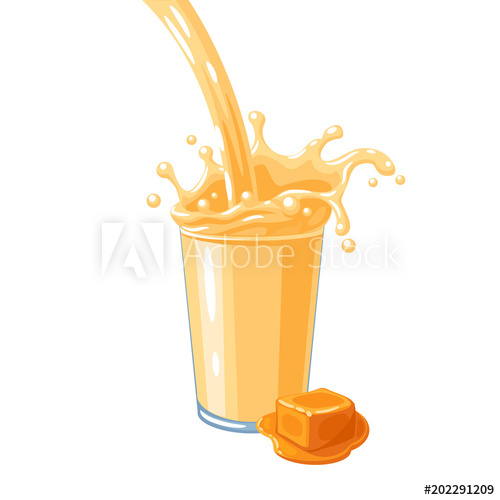 500x500 Colorful Milkshake Design Milky Flow And Splash In Full Glass