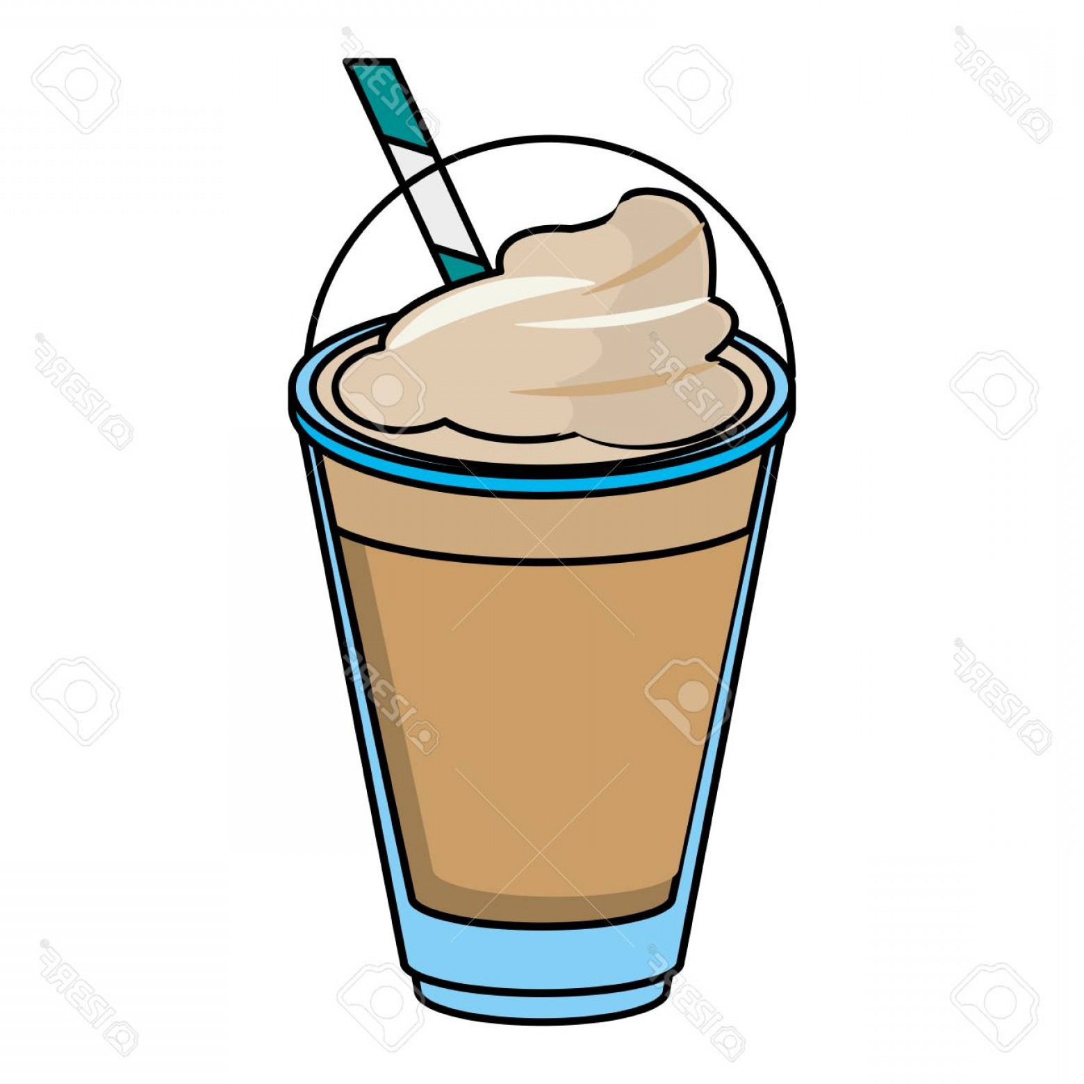 1560x1560 Photostock Vector Milkshake And Whipped Cream Over White