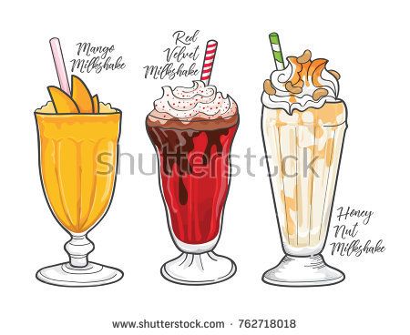 450x368 Red Velvet Milkshake Vector Doodle In Milkshake, Drawings