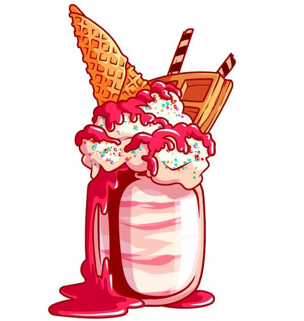 600x633 Hand Drawn Milkshake Vector Material Free Download