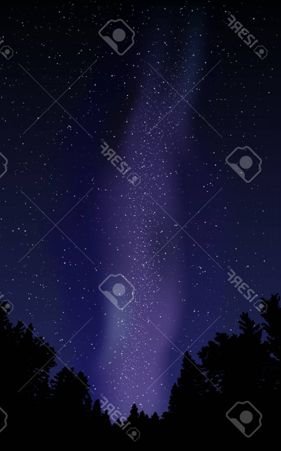 974x1560 Photostock Vector Night Sky With Stars And Milky Way Vector