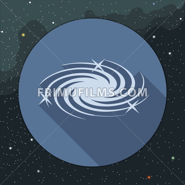 600x600 Digital Vector Milky Way Galaxy Icon With Stars, Over Stelar