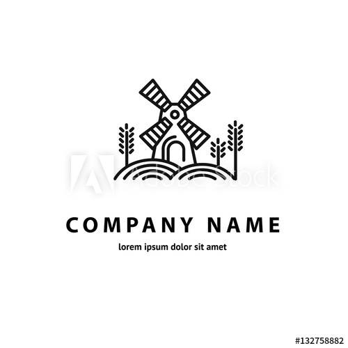 500x500 Logo Design Abstract Mill Vector Template