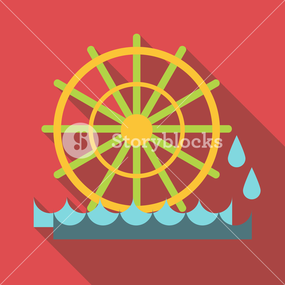 1000x1000 Water Mill Icon Flat Illustration Of Water Mill Vector Icon