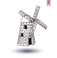 198x200 Wind Mill Vector Stock Vectors
