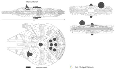 400x241 Millennium Falcon Vector Drawing