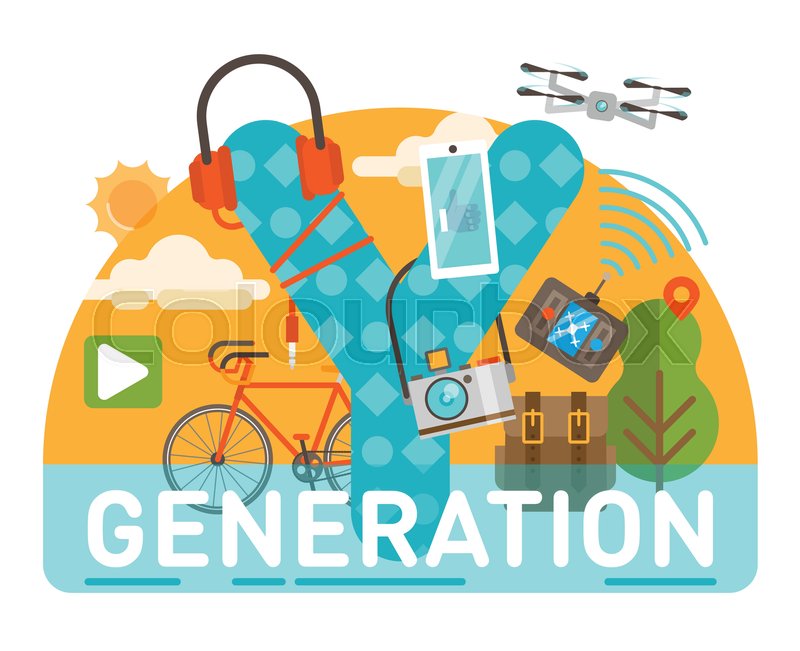 800x651 Millennial Generation Y Scene With Stock Vector Colourbox