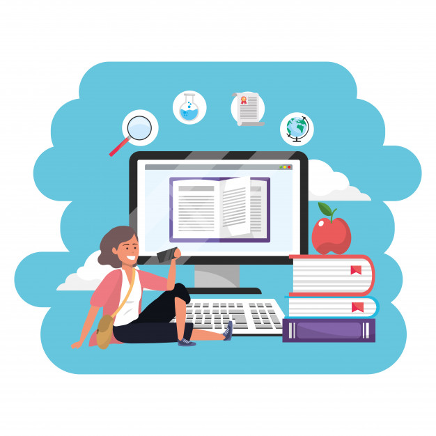 626x626 Online Education Millennial Student Vector Premium Download