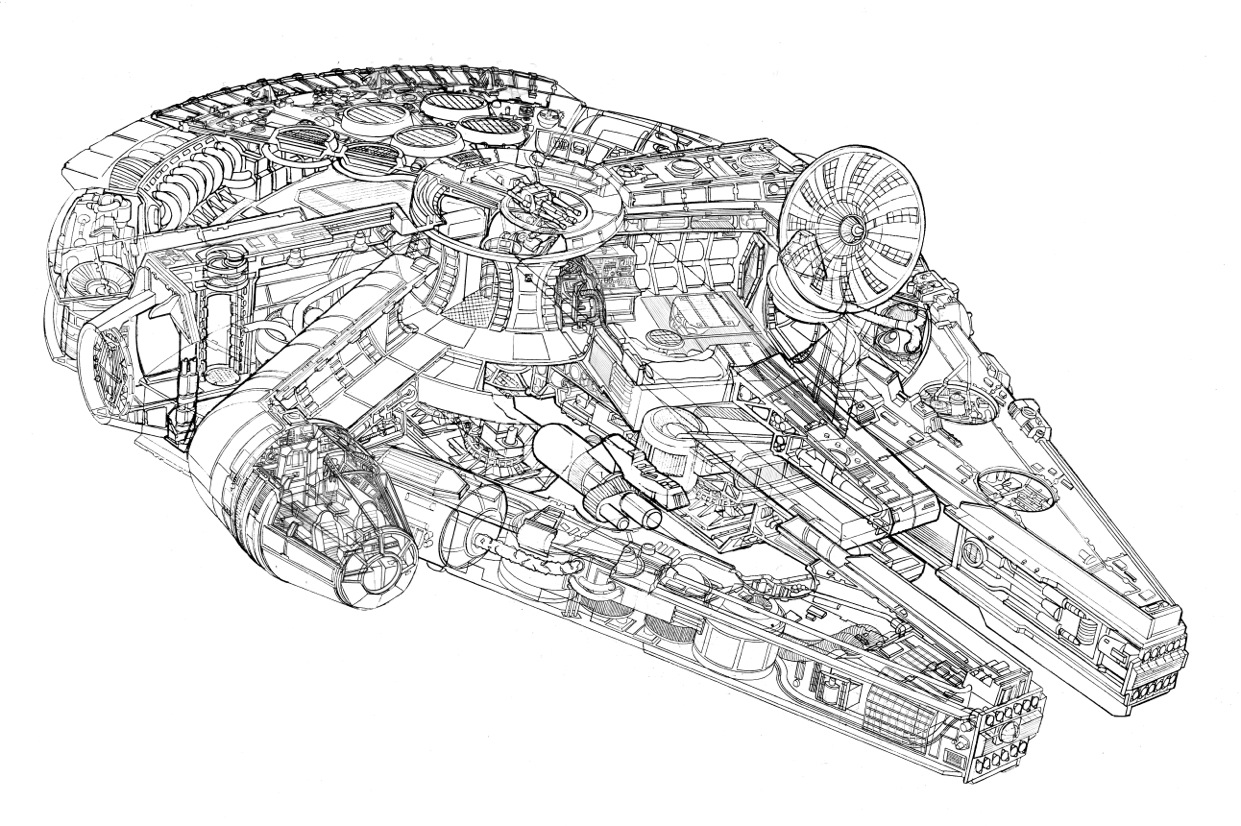 1241x826 Millennium Falcon Colouring