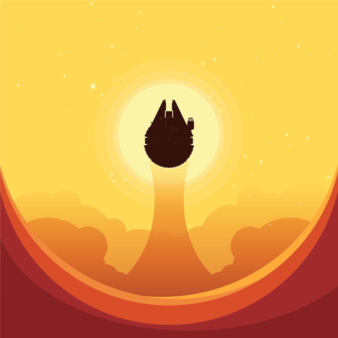 1080x1080 Starwars Art Gallery On Twitter Millennium Falcon Vector Art