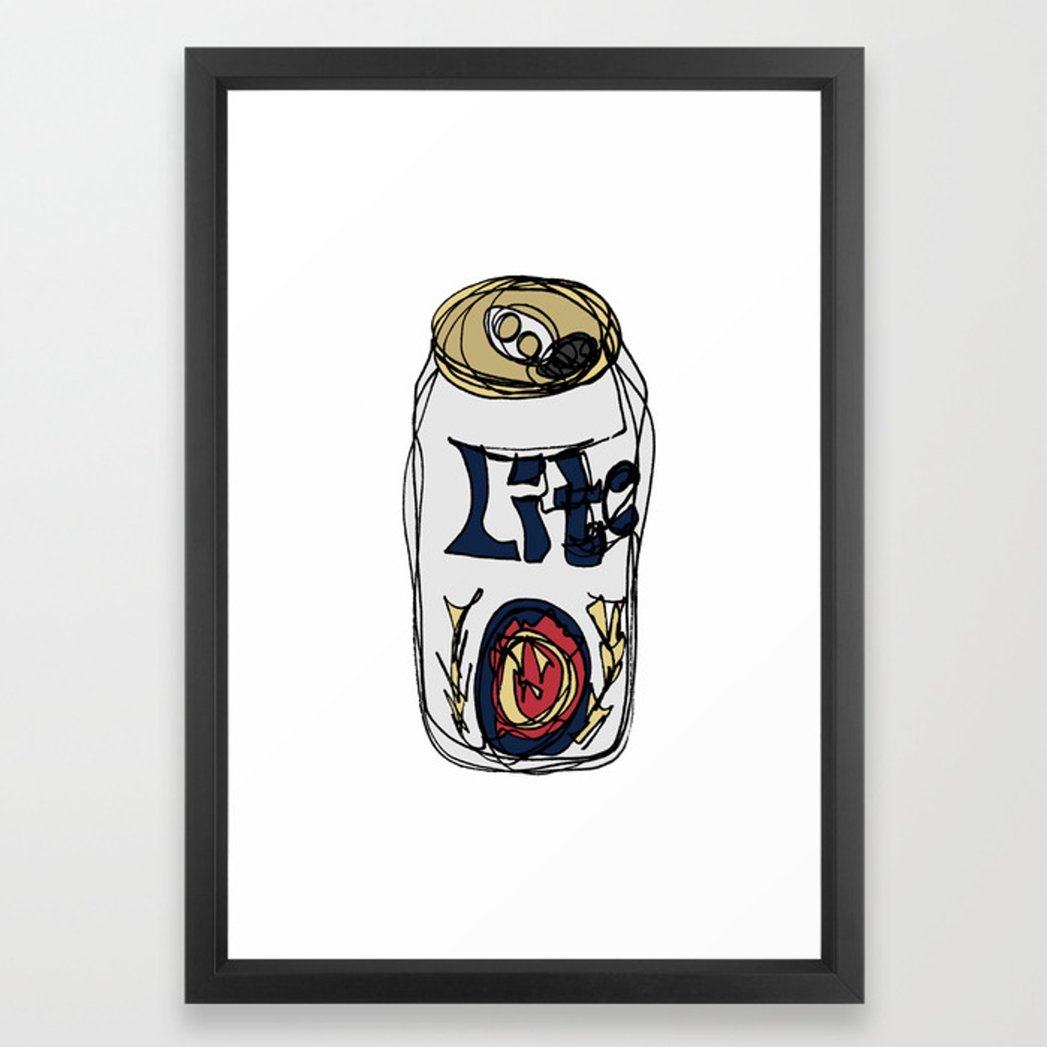 1500x1500 Miller Lite Can Framed Art Print