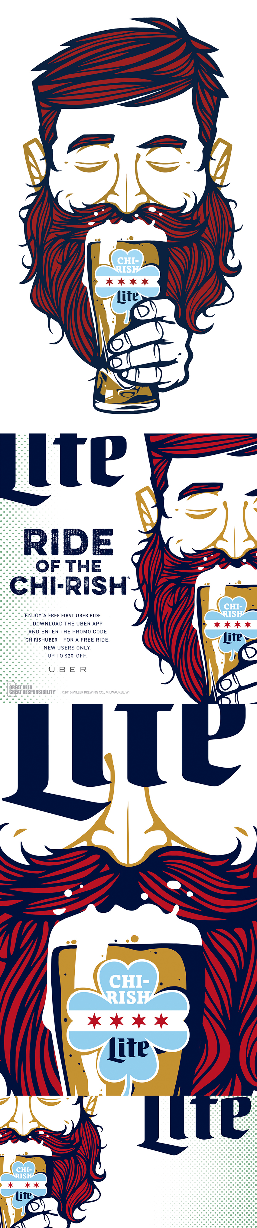 850x4054 Chirish Beer Miller Lite On Behance Vector Illustration Beer