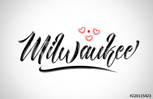 500x323 Milwaukee City Design Typography With Red Heart Icon Logo