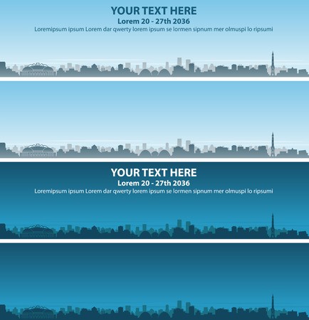 434x450 Milwaukee Skyline Event Banner Royalty Free Vector Graphics