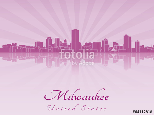 500x375 Milwaukee Skyline In Purple Radiant Orchid Stock Image