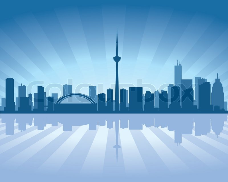 800x639 Toronto Skyline With Reflection In Stock Vector Colourbox