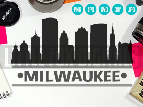 570x428 Vector Milwaukee Wisconsin Usa Skyline City East Etsy