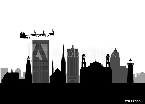 500x360 Santa Flying Milwaukee City