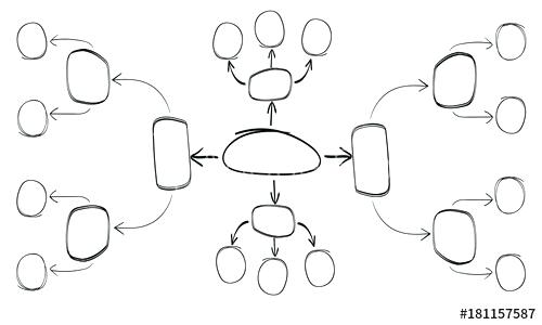 500x300 Mind Map Outline Template Sketched Black Vector Mapping Buy This