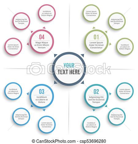 450x470 Absrtact Mind Map Template, Business Infographics, Vector