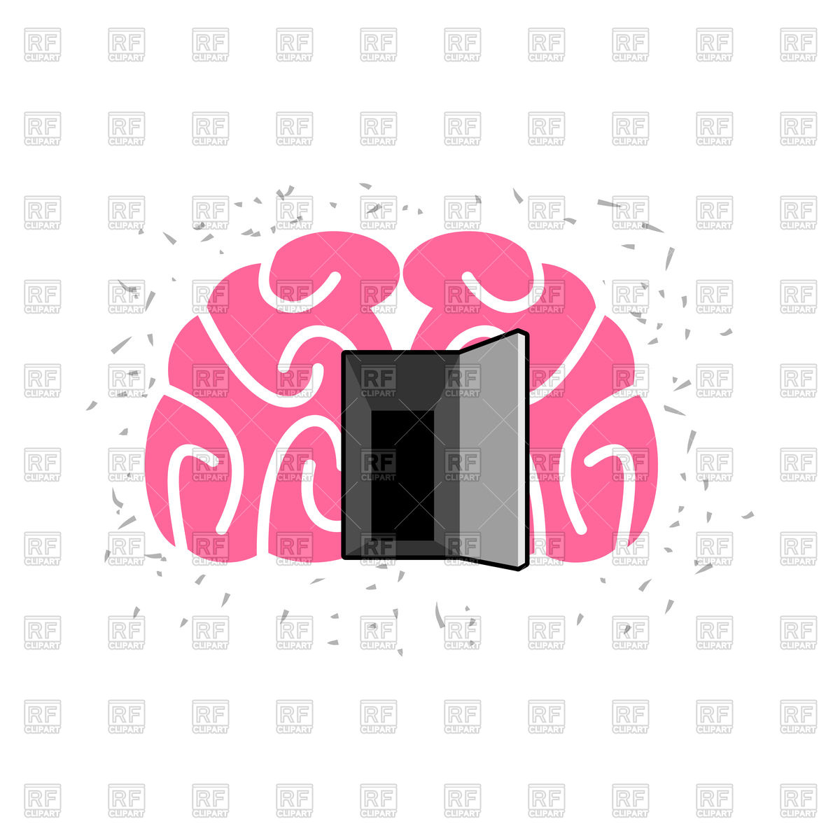 1200x1200 Brain With Open Door Open Mind Vector Image Of Conceptual