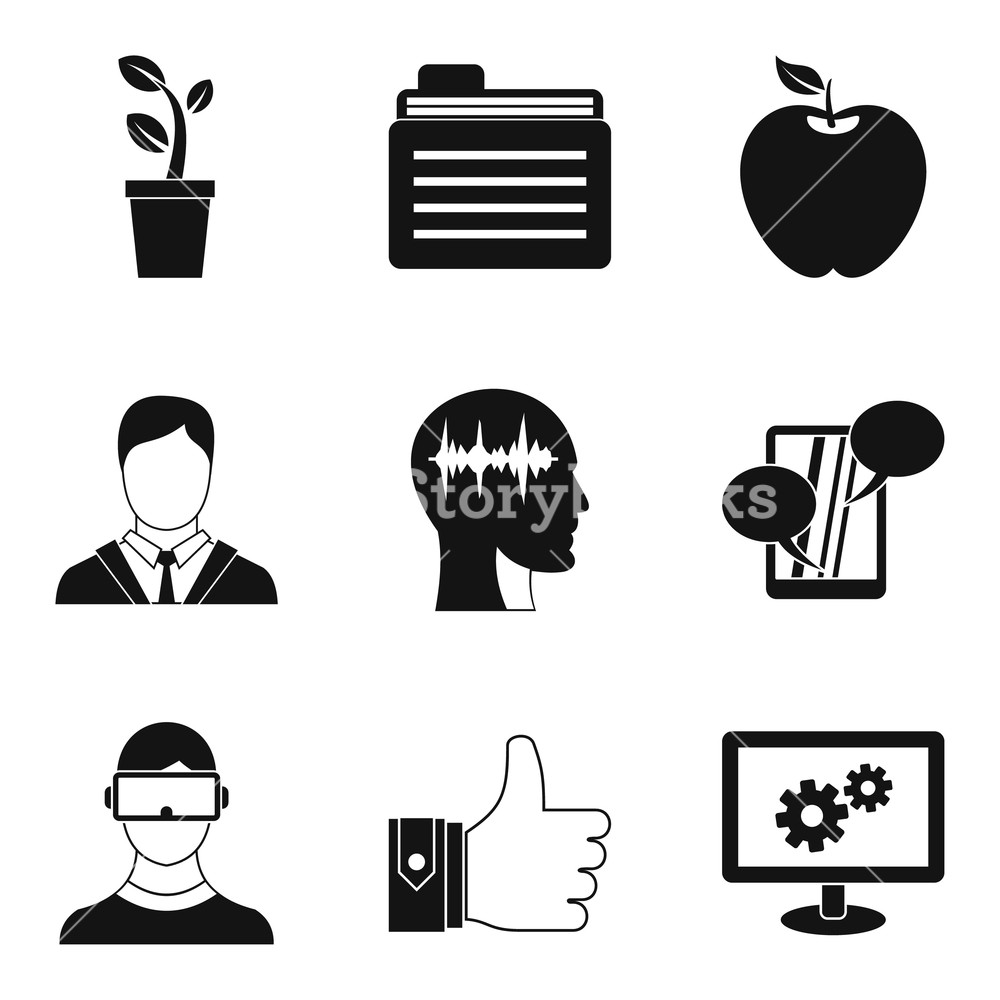 1000x1000 Mind Icons Set Outline Set Of Mind Vector Icons For Web