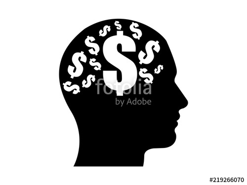500x375 Person Silhouette With Money On The Mind Vector Stock Image