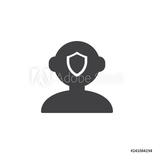 500x500 Protected Human Mind Vector Icon Filled Flat Sign For Mobile