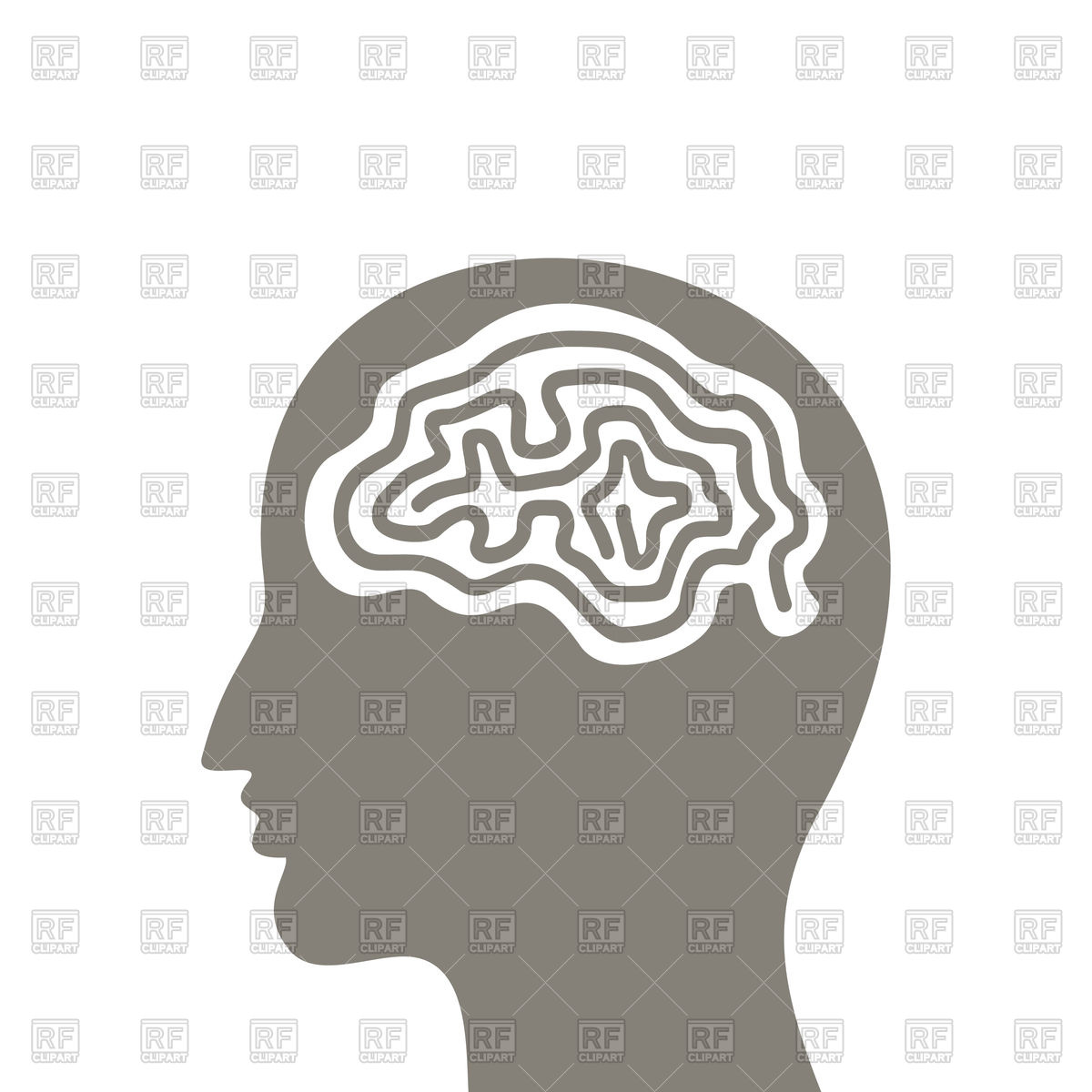 1200x1200 Silhouette Of Human Head With Maze In Mind Vector Image Of People