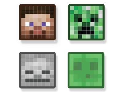 Minecraft Character Mob Badges 400x300 Minecraft Character Mob Badges