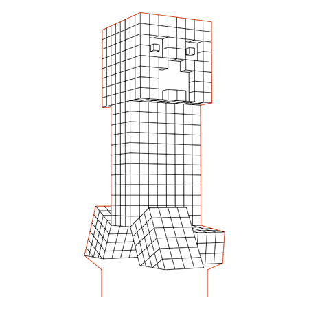 450x450 Minecraft Creeper Illusion Lamp Plan Vector For Cnc